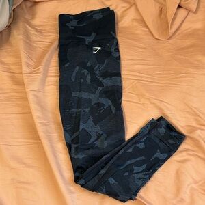 Gymshark Navy Blue Camouflage Leggings